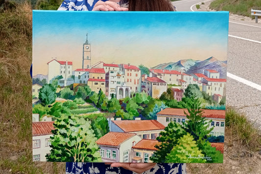 Matin à Saint-Laurent-de-Cerdans — peinture originale