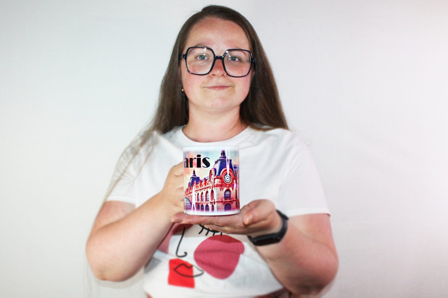 Tasse avec le Musée d’Orsay en style aquarelle — Paris | Design artistique d’Anna Mamchur — 005PAA01M